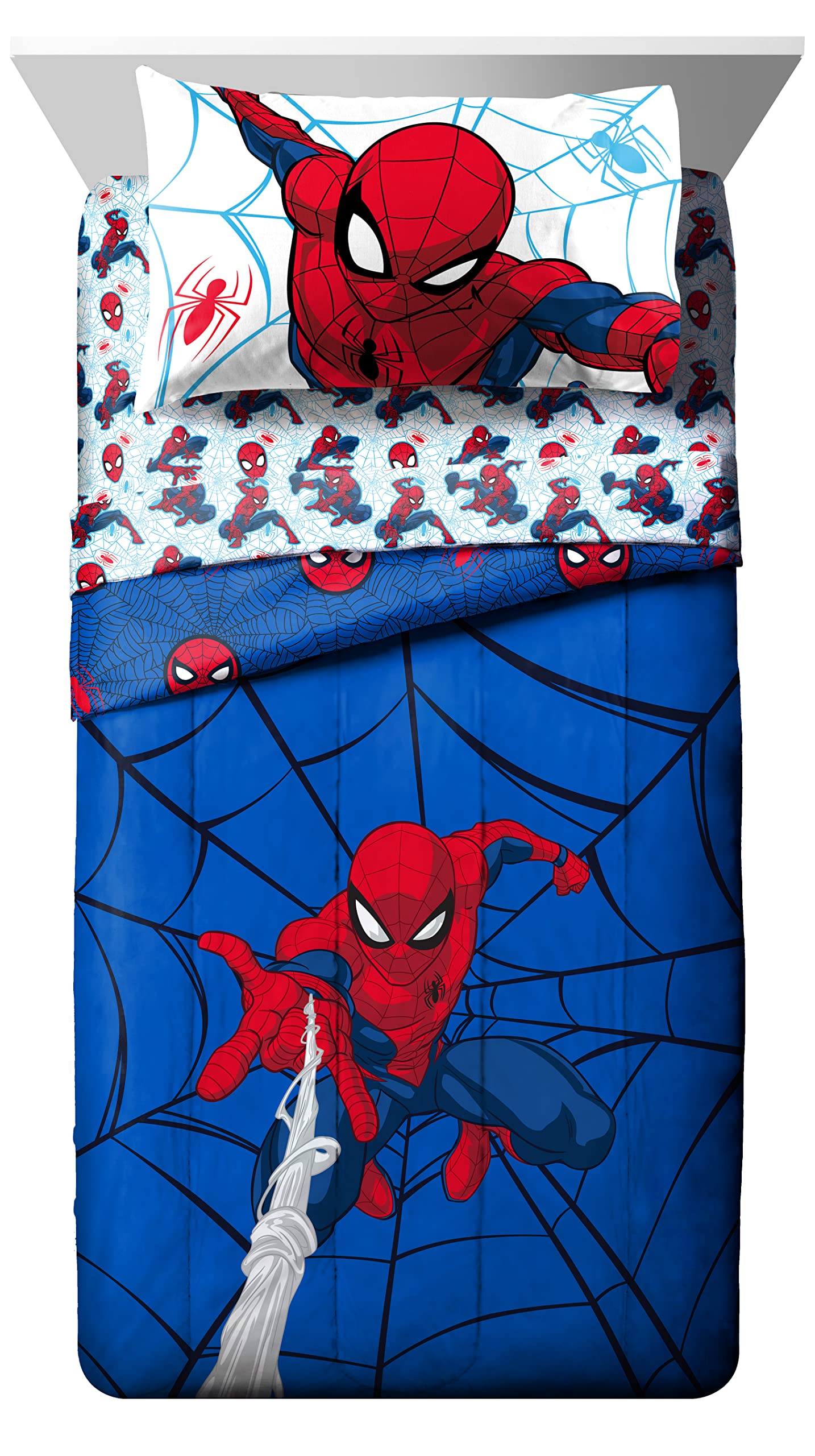 Jay Franco Kids Character Bedding Set - Twin/Full Size Comforter, Fitted Sheet & Pillow Sham - Superhero, Disney, Cartoon Designs for Boys & Girls - Perfect for Bedrooms, Sleepovers & Themed Decor