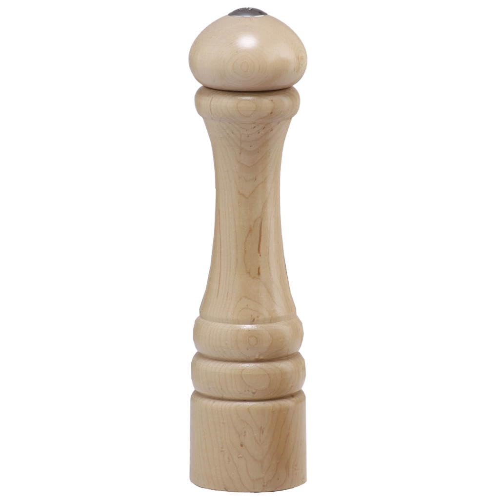 Chef Specialties 10 Inch Imperial Salt Shaker - Natural Wood Grain - Handcrafted in USA - Perfect for Kitchen, Dining Table & Restaurant Use