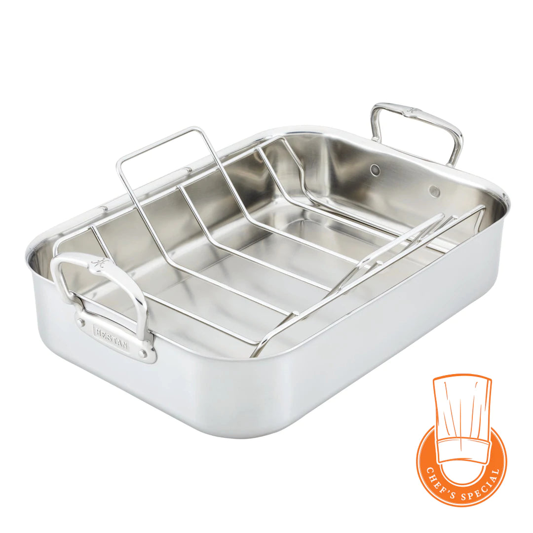 Premium Stainless Steel Provisions Roaster with Adjustable Rack - Perfect for Holiday Turkey, Large Roasts & Family Gatherings
