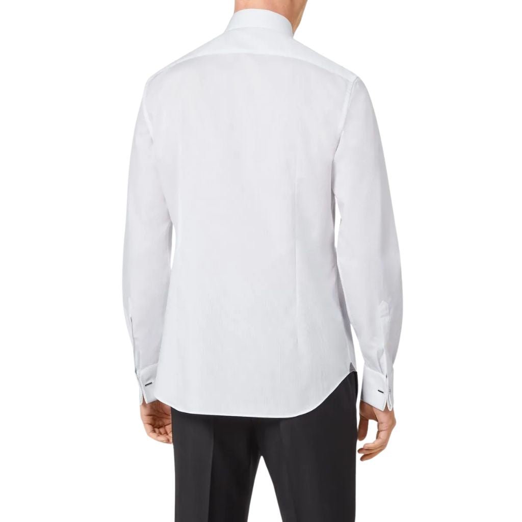 Corneliani Code White Dinner Shirt for Men - Elegant Formal Wear for Weddings, Business Events & Evening Parties