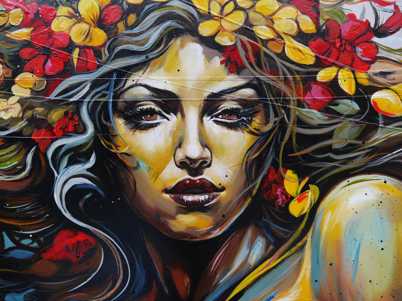 Aphrodite 240cm x 120cm Abstract Realism Textured Framed Canvas Wall Art - Perfect for Living Room, Bedroom & Office Decor