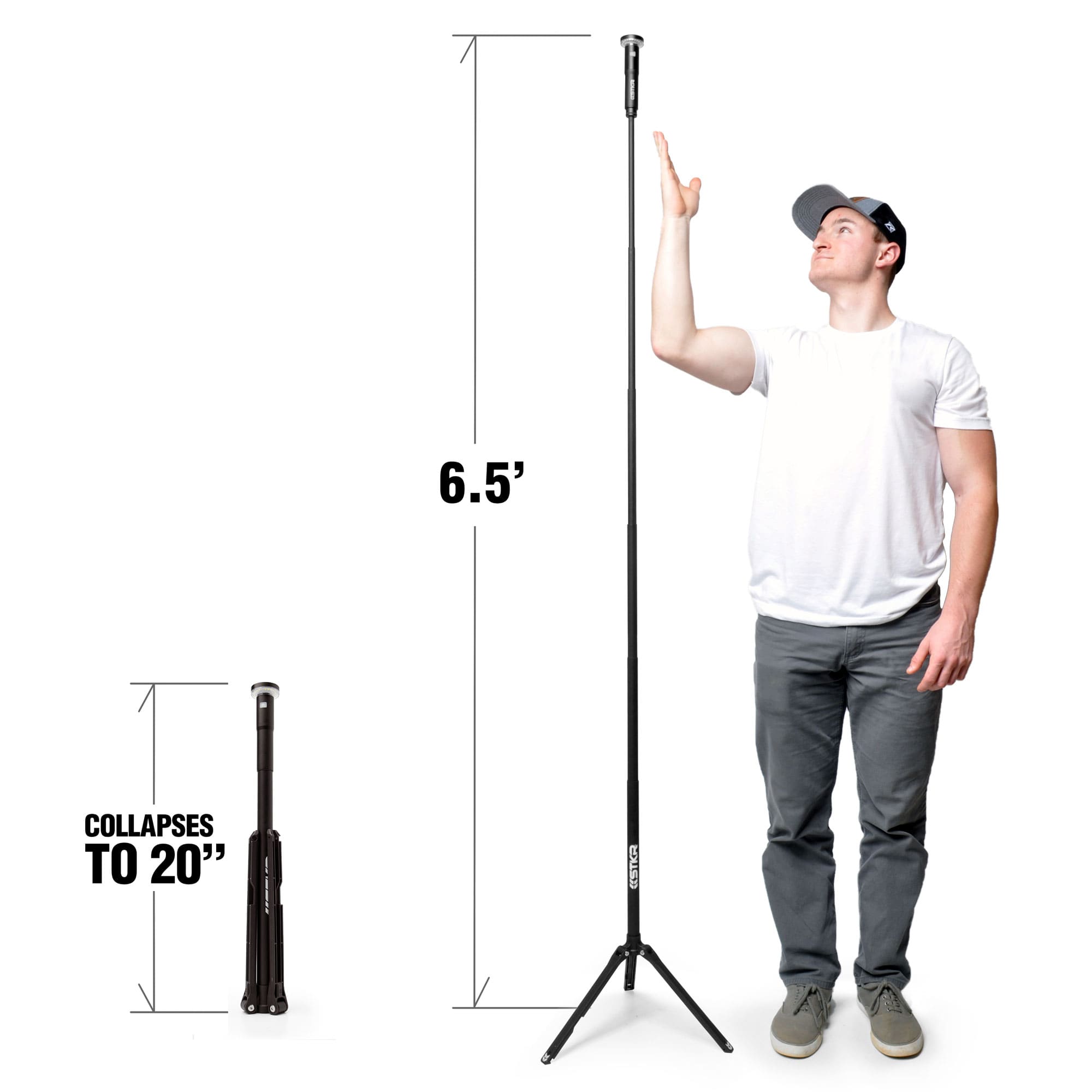 FLi 6.5' Telescoping Light Stand - Adjustable Photography Lighting Stand for Studio, YouTube Videos & Outdoor Shooting - Portable Light Pole for Content Creators & Photographers