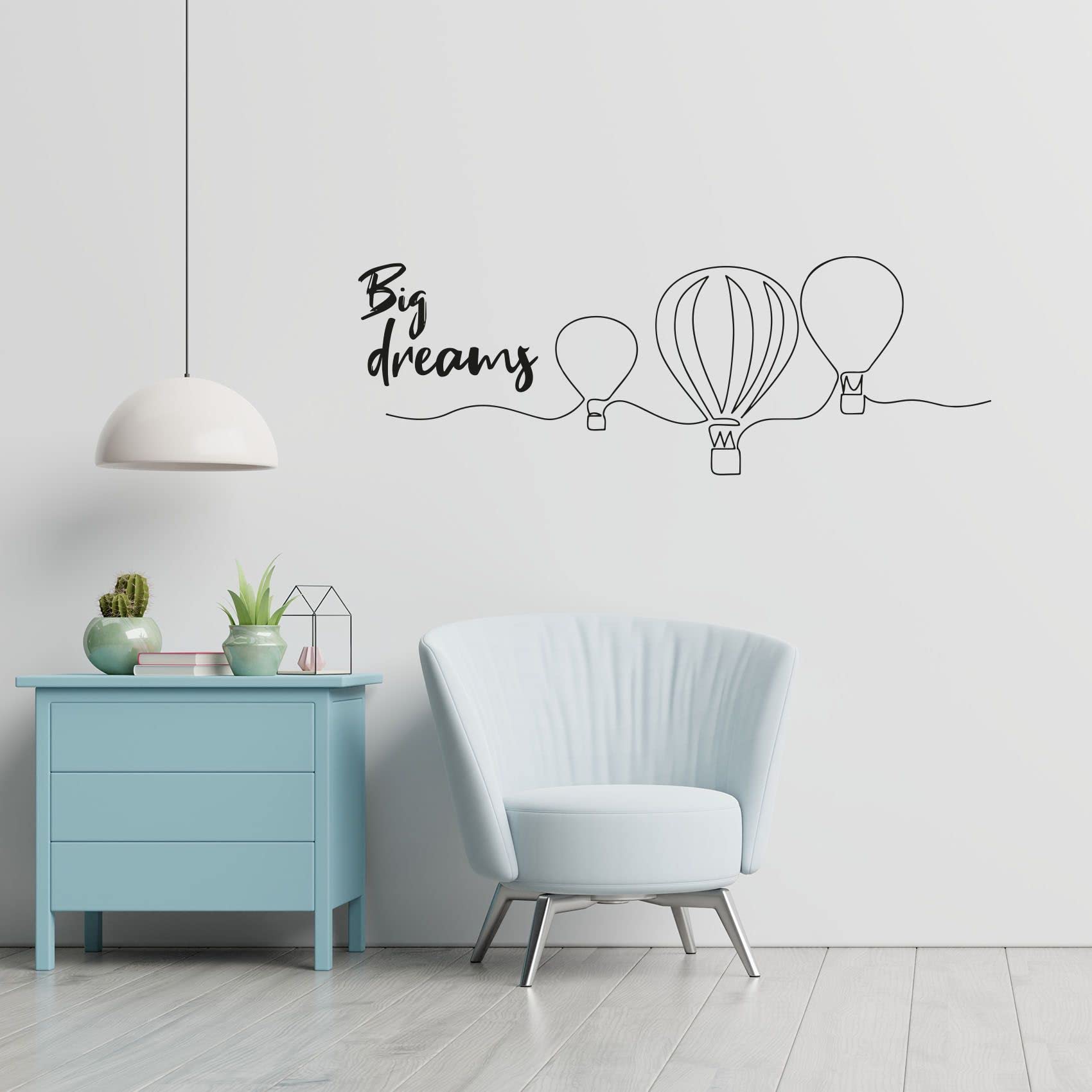Big Dreams Hot Air Balloon Wall Decal - Inspirational Quote Vinyl Sticker for Kids Room, Nursery & Playroom Decor (6x10 inch) - Perfect for Bedrooms, Classrooms & Birthday Party Decorations