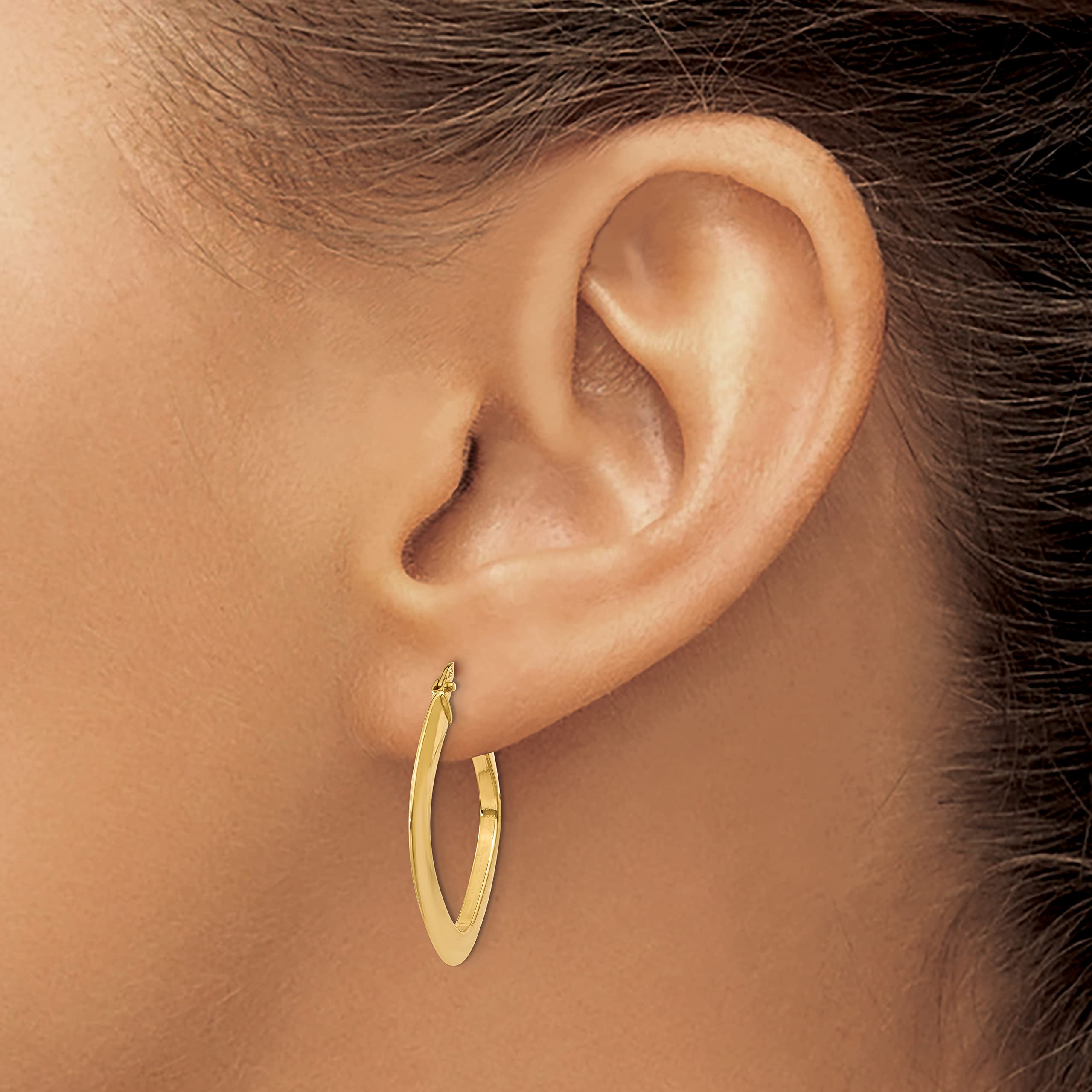 14K Solid Yellow Gold Tapered Square Small Hoop Earrings for Women - Minimalist Dainty Everyday Jewelry - Perfect for Work, Date Night & Special Occasions