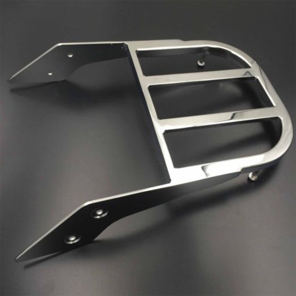 Chrome Motorcycle Solo Seat Sissy Bar Luggage Rack for Honda VTX 1300C (2002-2006) & VTX 1800C (2002-2011) & VTX 1800F (2005-2011) - Heavy Duty Rear Cargo Rack for Long Distance Cruising & Touring