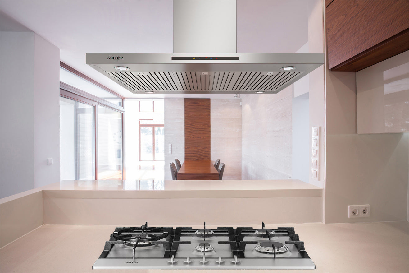 IRE636 Elite Convertible Stainless Steel Range Hood with LED Lights - Perfect for Kitchen Island or Wall Mount Installation
