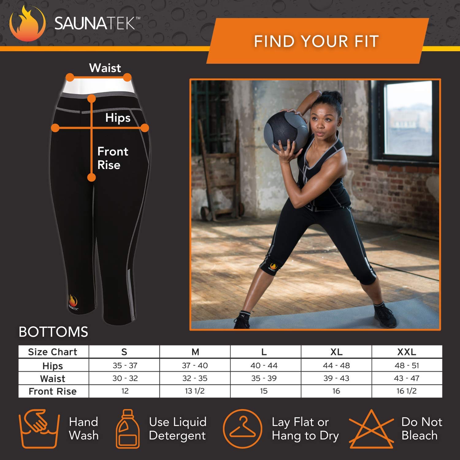 Women's Neoprene Sauna Sweat Suit Capris for Weight Loss, Exercise & Heat Training - Workout, Yoga & Detox Sauna Sessions