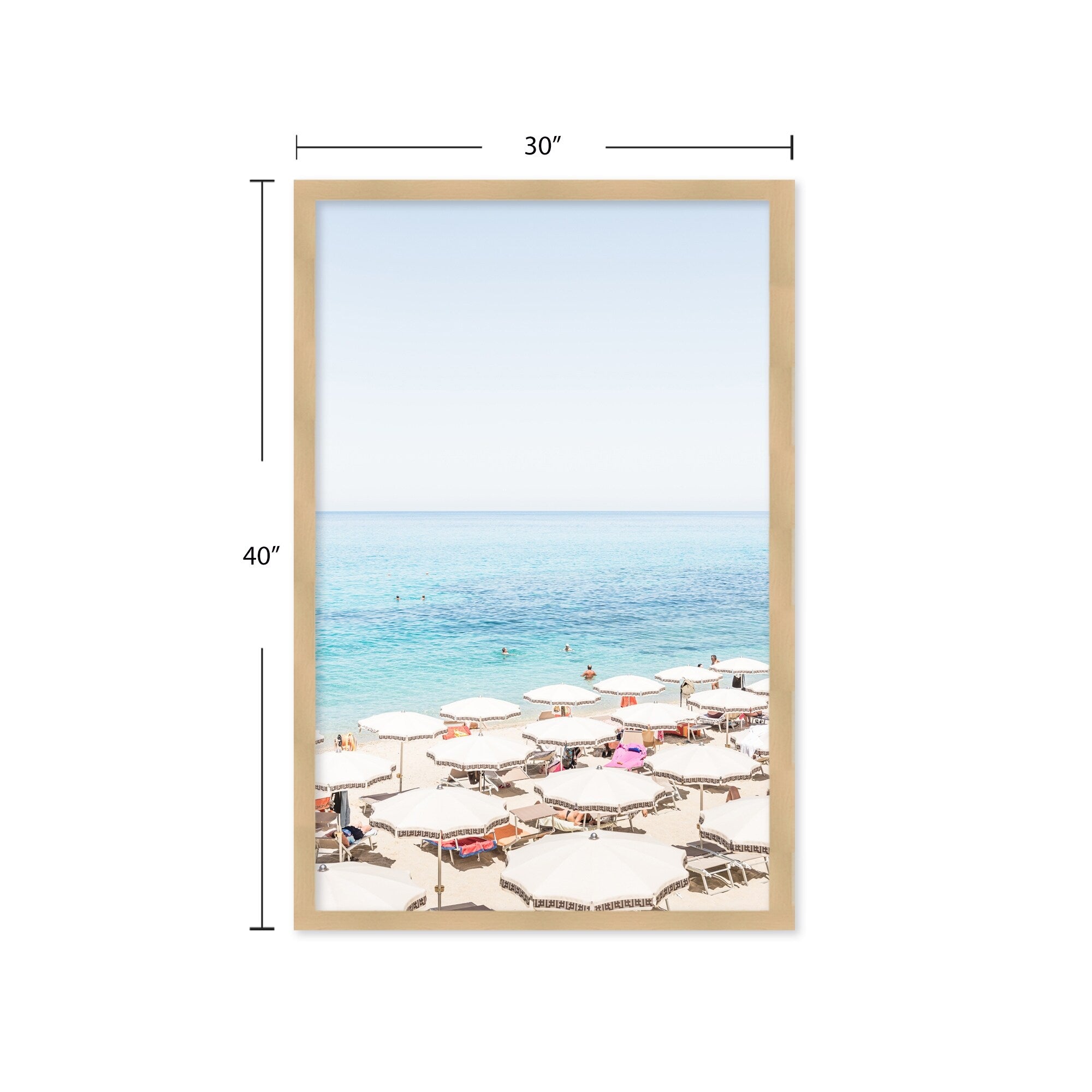 Tropea Beach Framed Textured Wall Art - Coastal Decor for Living Room, Bedroom & Office - Perfect for Home & Office Interior Design