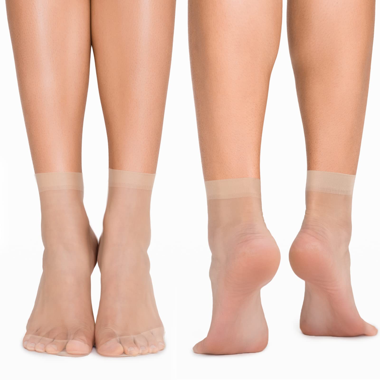 Geyoga 12 Pairs Women's Sheer Ankle Socks - Thin Nylon Transparent No-Show Socks for Dress Shoes & Casual Wear - Breathable Comfort for Work, Office & Everyday Outfits