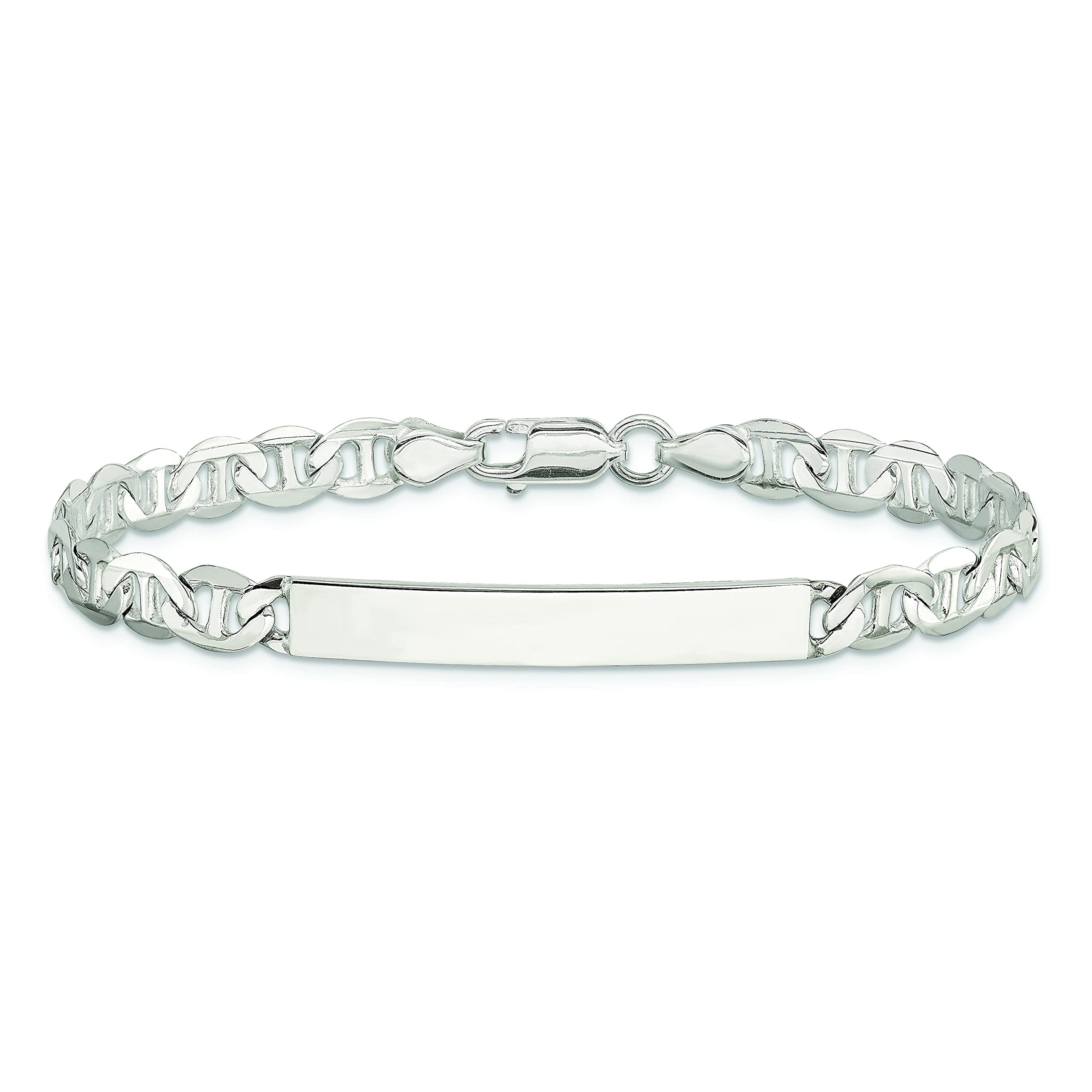 FindingKing Sterling Silver Anchor ID Bracelet 8