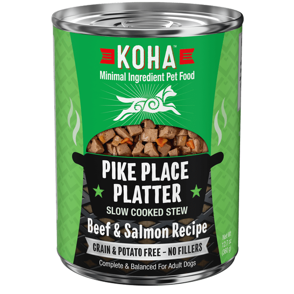 KOHA Pike Place Platter Canned Dog Food - Grain-Free, High Protein Wet Dog Food for All Breeds & Ages | Perfect for Travel, Camping & Emergency Pet Food Storage