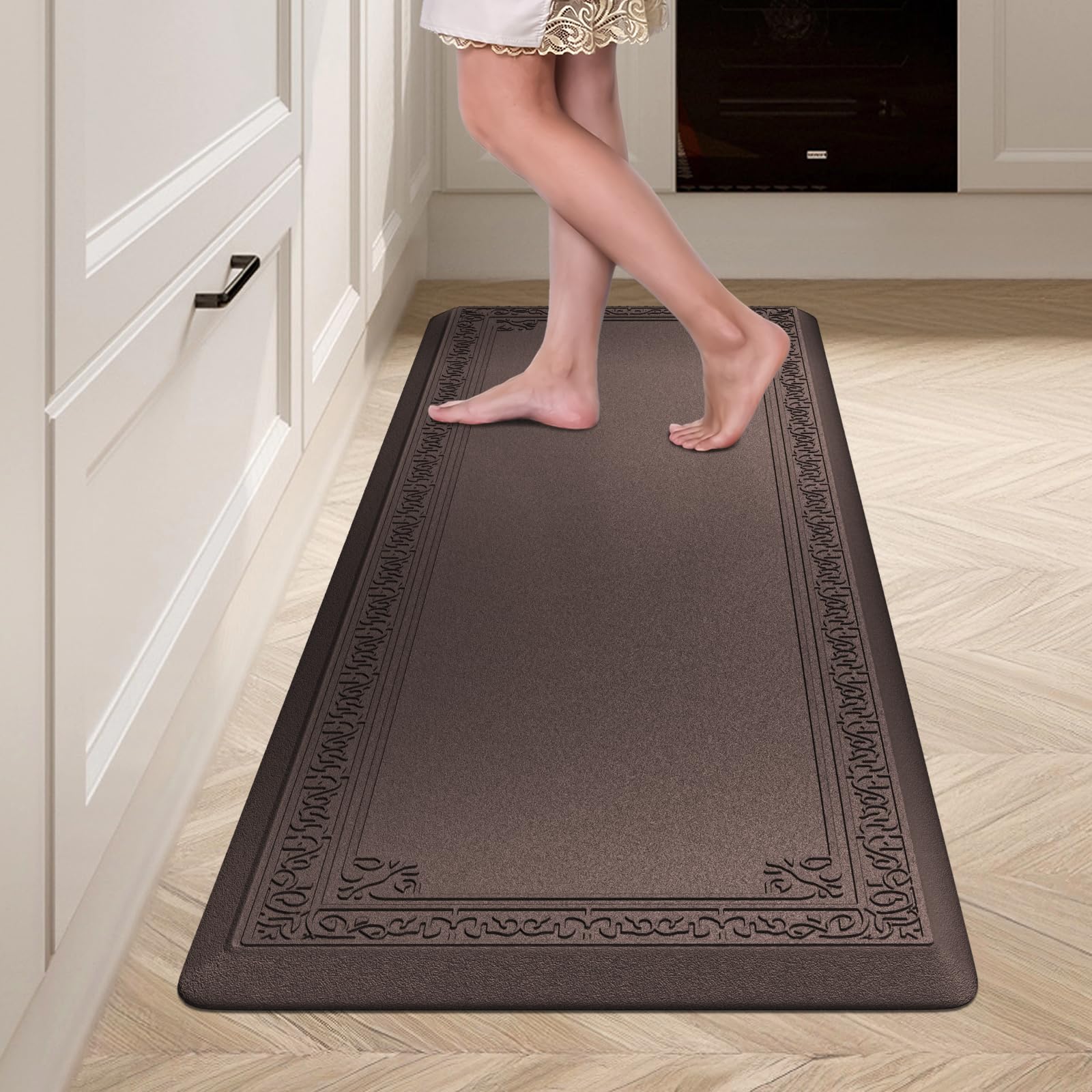 Anti Fatigue Kitchen Mats for Standing - Extra Thick Cushioned Comfort Floor Mat for Home, Office & Laundry - Non Slip Waterproof Desk Mat for Pain Relief (24