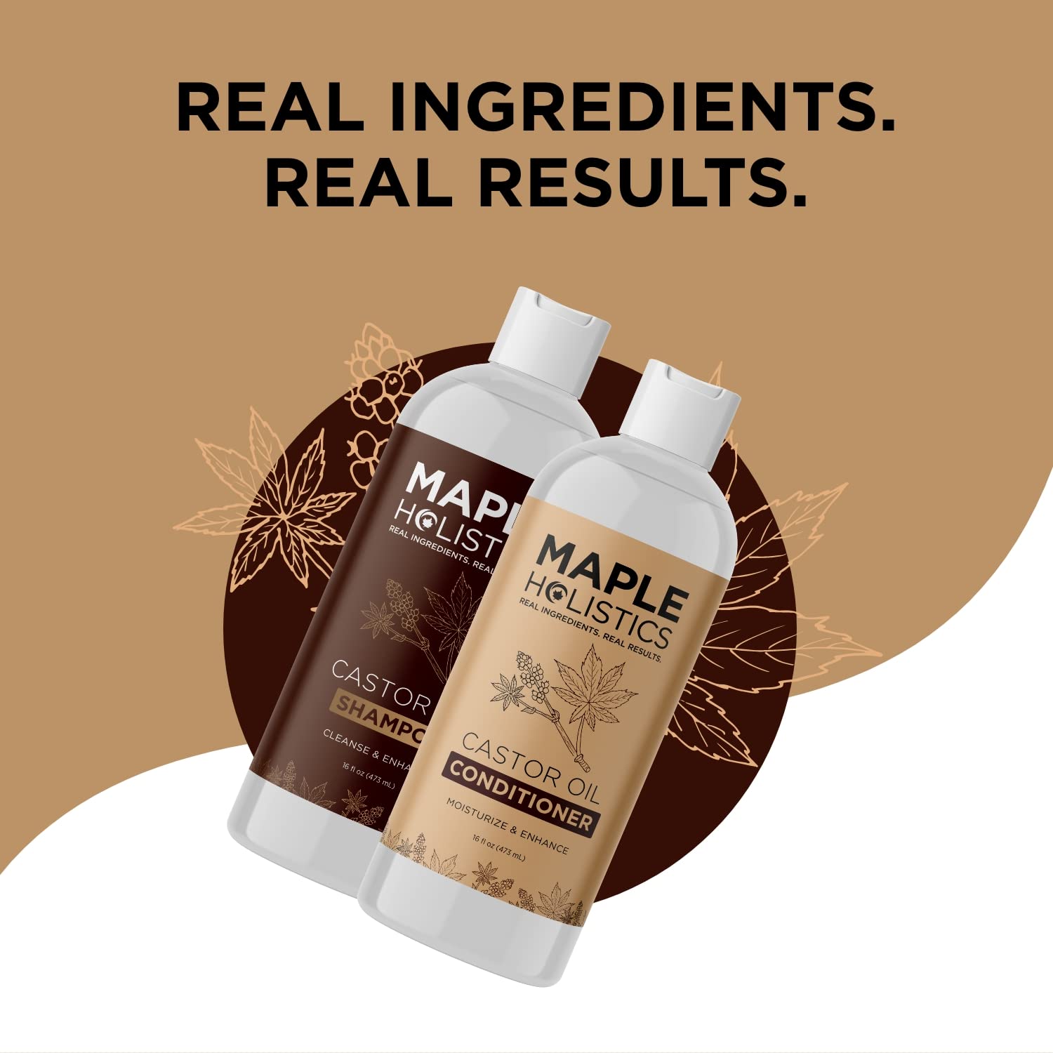 Jamaican Black Castor Oil Shampoo & Biotin Collagen Conditioner Set - Sulfate Free for Fine Hair & Dry Scalp Care - 16oz Vanilla Scented Hair Care - Perfect for Daily Use & Damaged Hair Repair