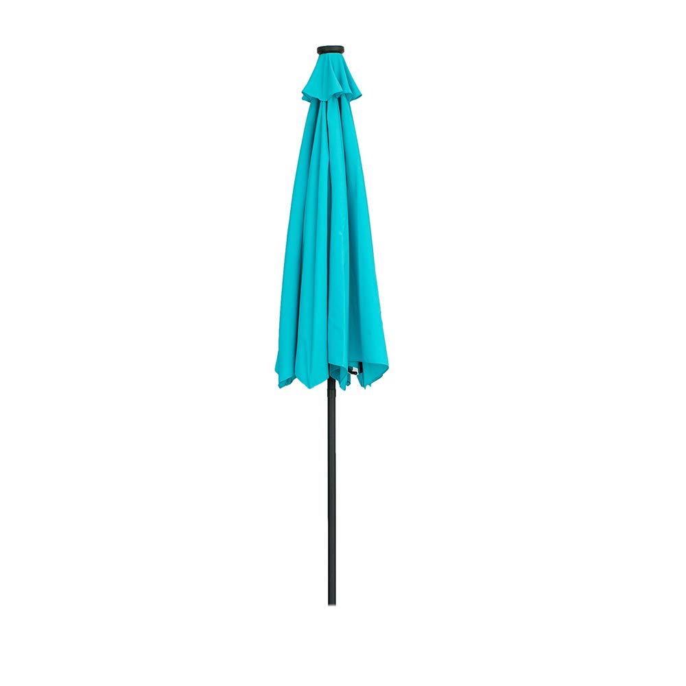 Ainfox 10ft Solar Patio Umbrella with LED Lights - Heavy Duty Steel Frame, Waterproof Sun Shade for Outdoor Garden, Deck, Poolside - Perfect for Backyard, Patio, Restaurant & Beach Use