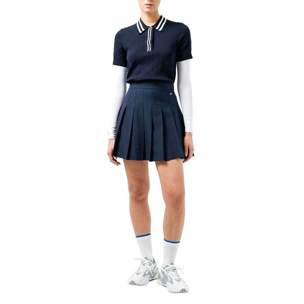 J.Lindeberg 2022 Women's Adina Golf Skirt - JL Navy Blue, Size Small | Perfect for Golfing & Tennis Outfits