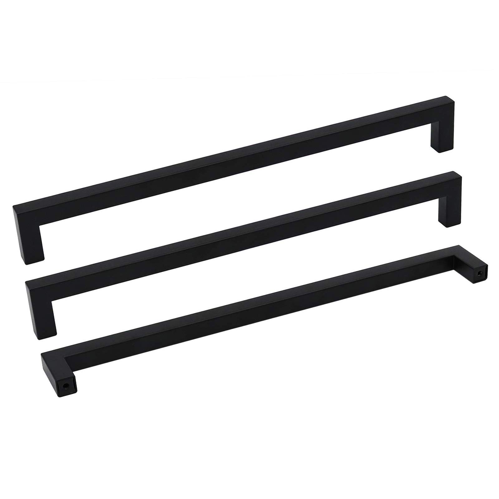 45 Pack Black Matte Cabinet Pulls - 8 4/5 Inch Hole Center, Modern Flat Square Bar Drawer Handles for Kitchen, Bathroom, Closet & Furniture (LSJ12BK224) | Durable Hardware for Cabinets, Doors & Drawers | Perfect for Home Renovation & DIY Projects