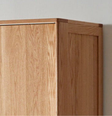 Solid Oak Wood Sliding Door Wardrobe - Durable & Stylish Closet Storage for Bedroom, Living Room, and Office Organization
