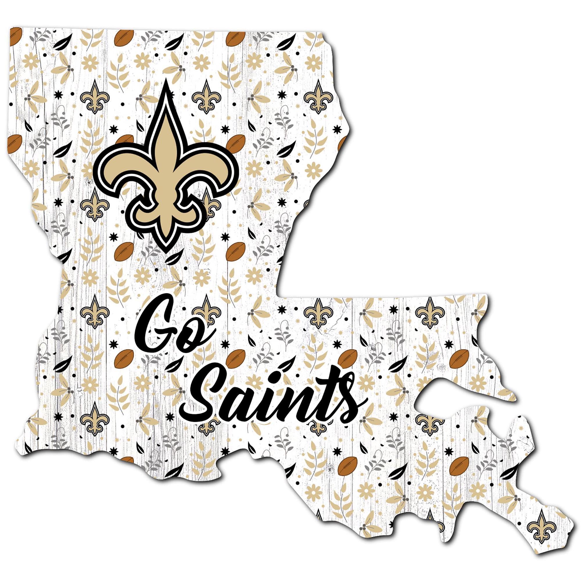 Fan Creations NFL 12-Inch Floral State Sign - Officially Licensed Football Team Home Decor for Living Room, Man Cave & Game Day Parties