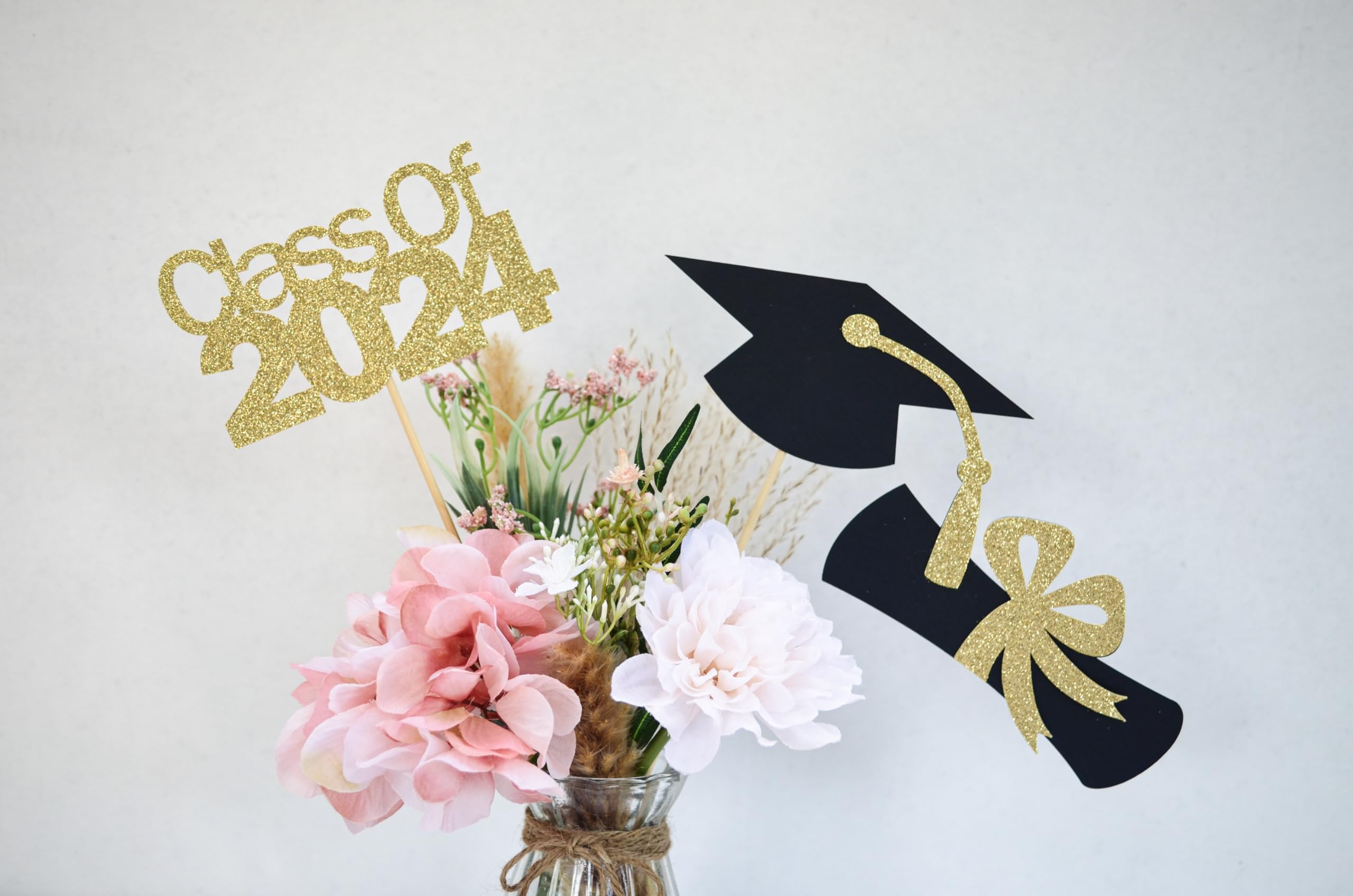 Class of 2025 Graduation Decorations - Graduation Centerpiece Sticks, Party Picks & Table Decor for High School & College Graduation Ceremonies, Celebrations & Photo Backdrops