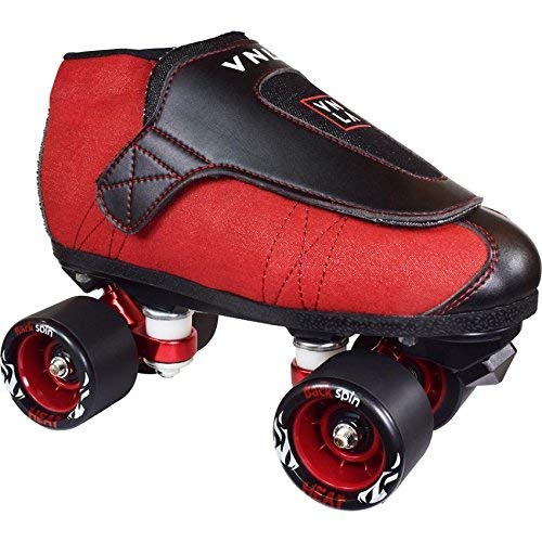 VNLA Junior Code Red Jam Skates - Unisex Indoor Roller Skates for Tricks, Jam Skating & Roller Derby (Red/Black) - Perfect for Rink, Park & Street Skating