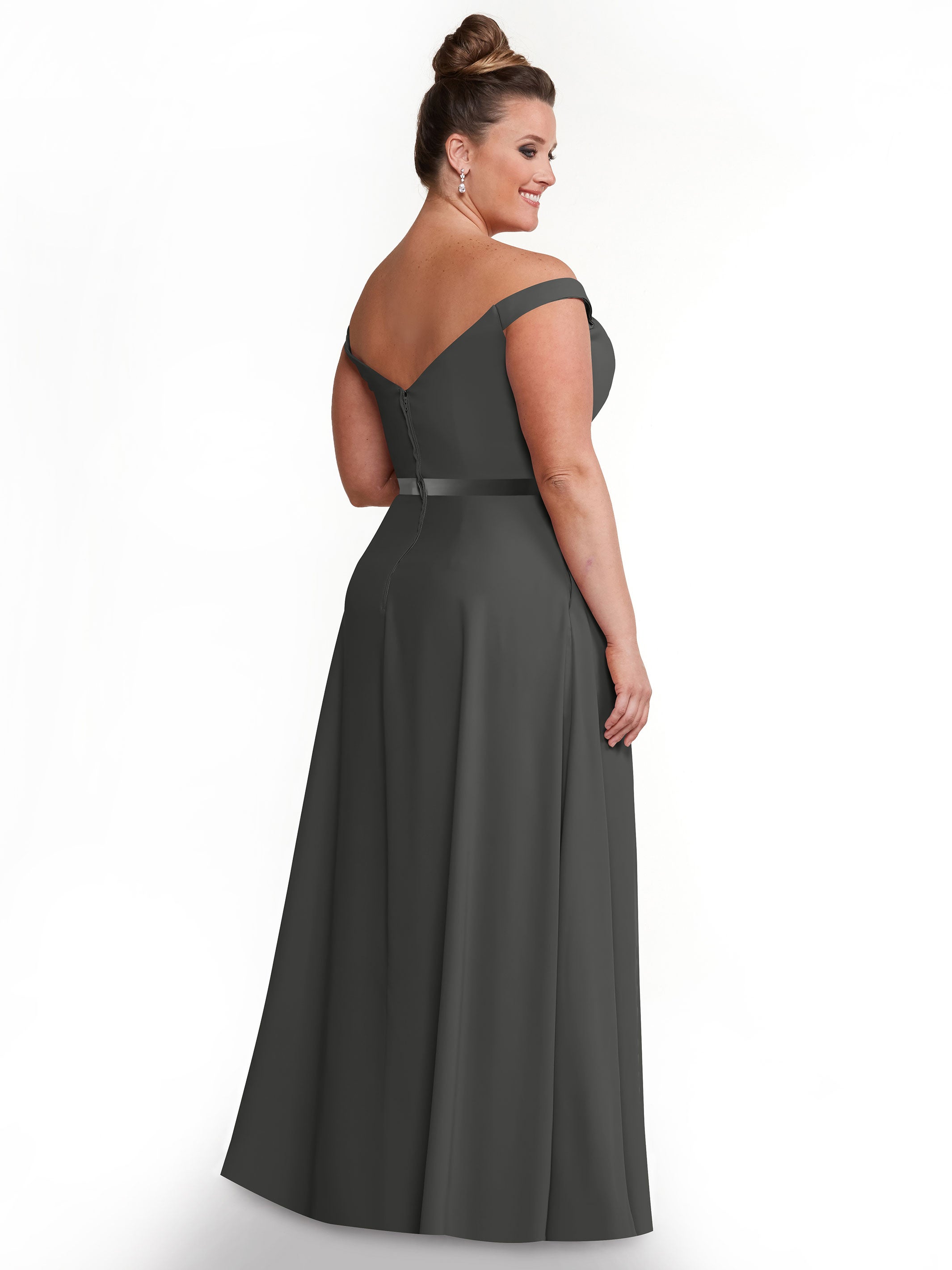 Elegant Off-the-Shoulder A-Line Chiffon Bridesmaid Dress with Sash - Size 80100 - Perfect for Weddings, Formal Events & Special Occasions