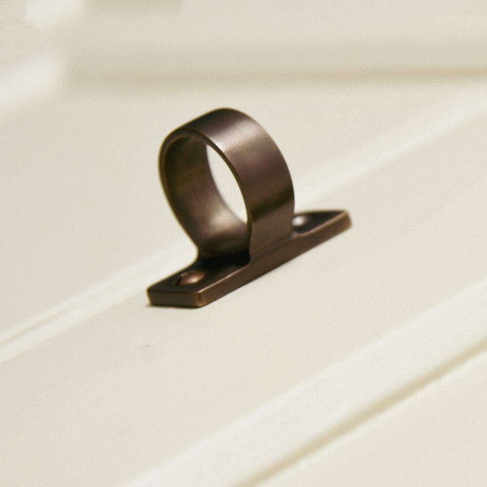Vintage Distressed Antique Brass Ring Sash Window Lift - Classic Home Restoration Hardware for Victorian & Colonial Style Windows - Perfect for Home Renovation, DIY Projects & Historic Preservation
