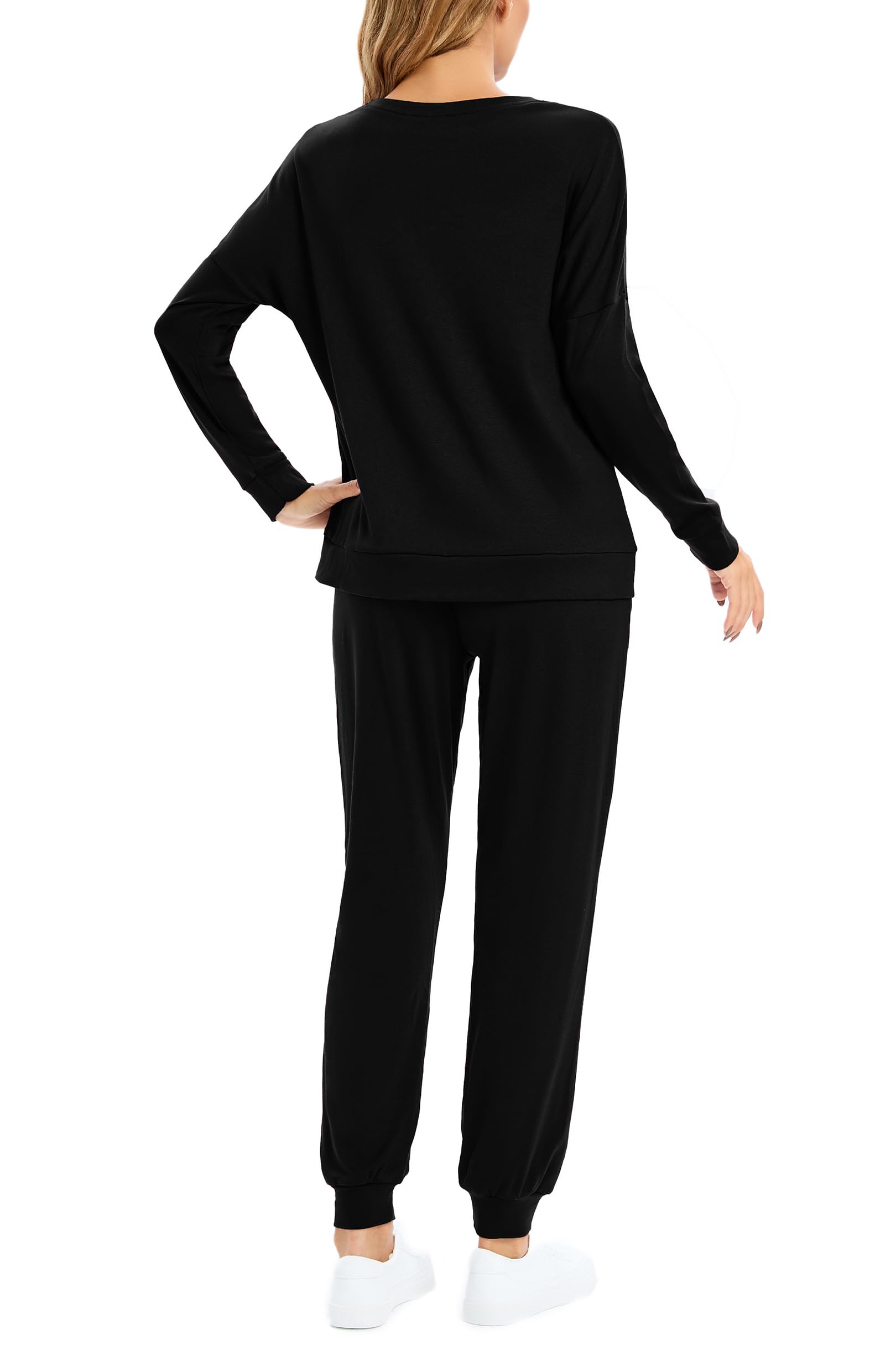 Jhsnrnr Women's Long Sleeve Pajama Set - 2 Piece Soft Sleepwear & Lounge Outfit for Nighttime Comfort | Cozy Homewear for Relaxing Evenings & Bedtime