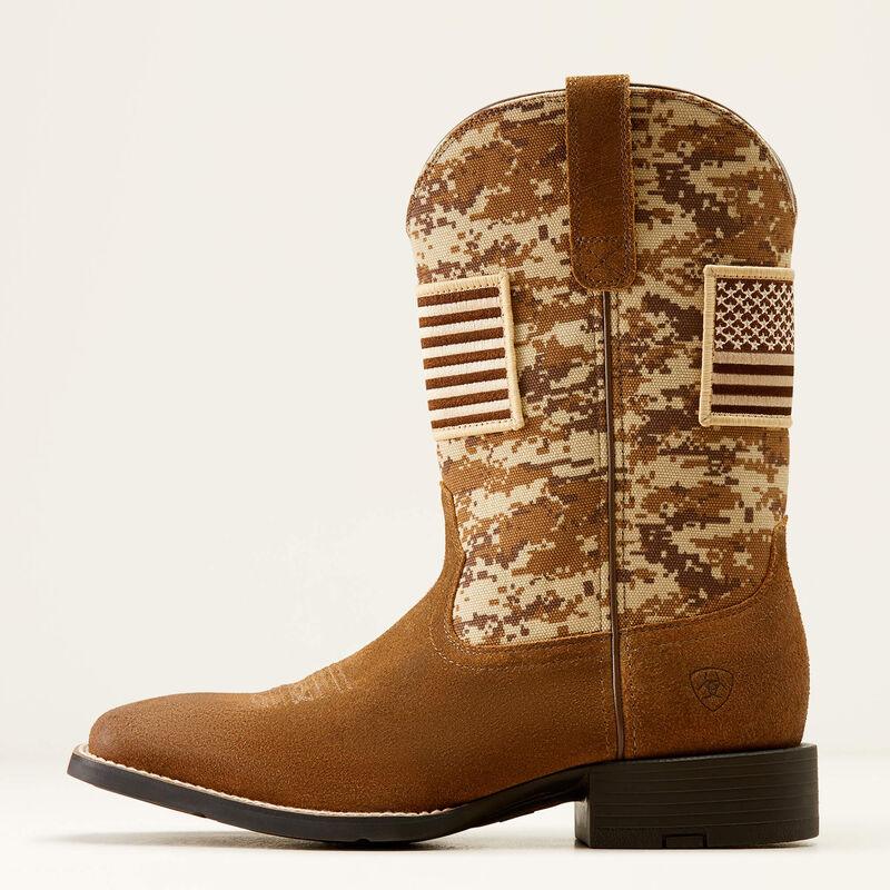 Patriotic Western Boots for Men & Women - Sporty Cowboy Boots in Antique Mocha - Perfect for Rodeo, Country Dancing & Western Fashion