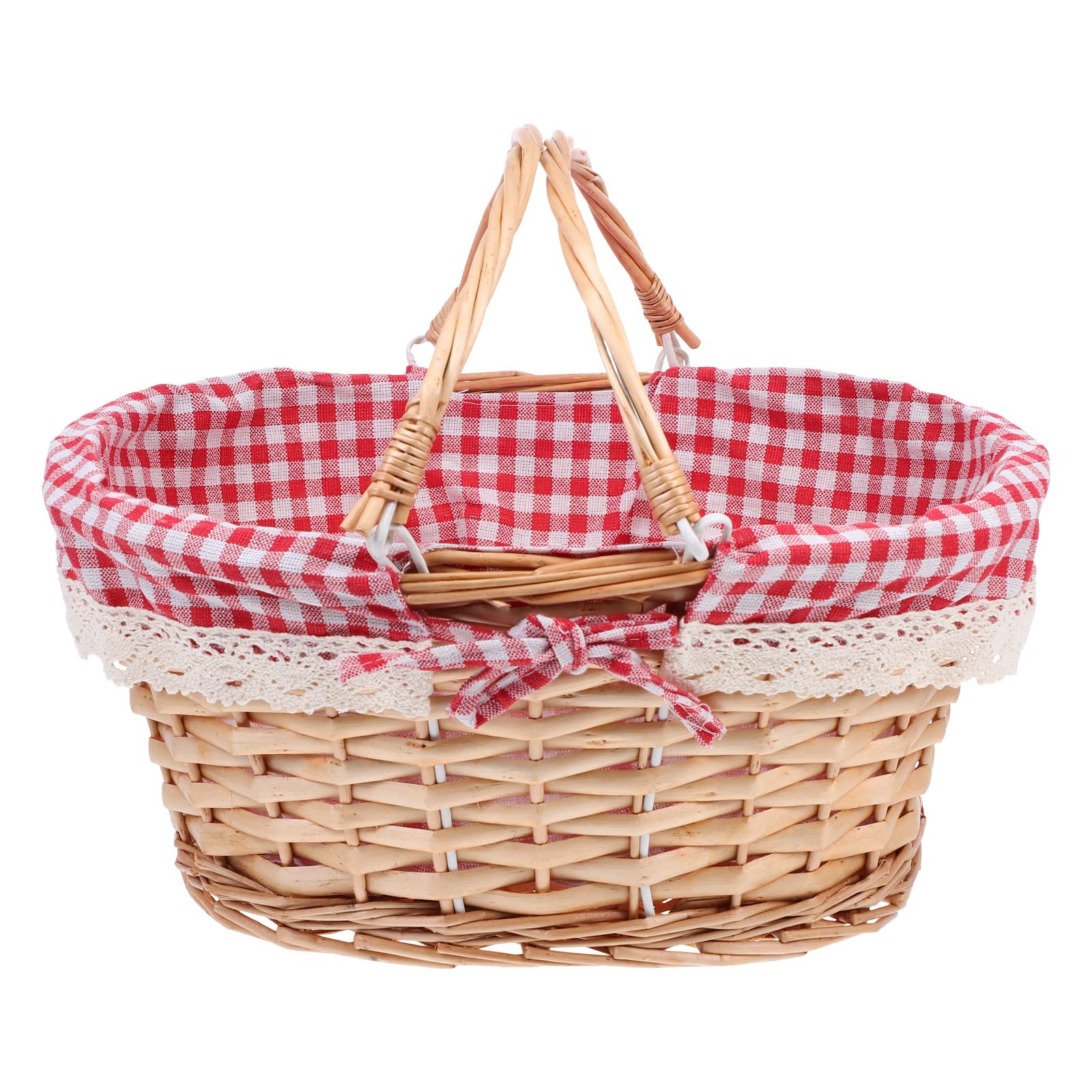 Easter Picnic Basket - Decorative Wicker Picnic Hamper for Outdoor Gatherings, Easter Egg Hunts & Spring Celebrations