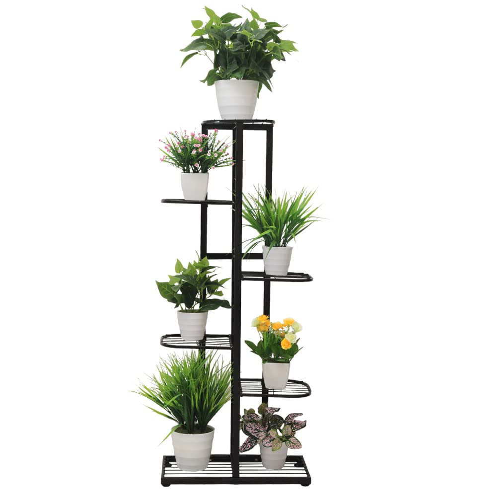 6-Tier Tall Metal Plant Stand Indoor Outdoor - Multi-Tier Flower Pot Holder Shelf Display Rack for Garden, Patio, Balcony | Perfect for Small Space Gardening & Home Decor