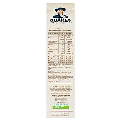 Quaker Oats 550g (19.4 oz) - Pack of 4 - 100% Natural Whole Grain Rolled Oats for Breakfast, Baking & Healthy Snacks - Perfect for Oatmeal, Cookies, Granola & Smoothies