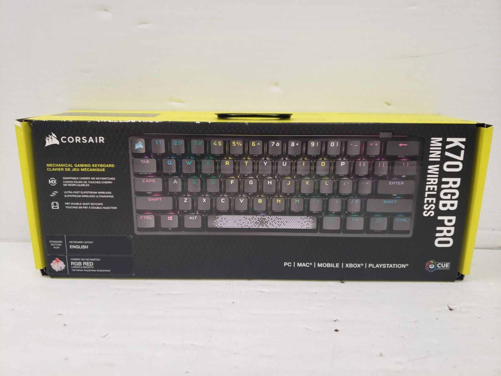 Corsair K70 RGB Pro Mini Wireless Mechanical Gaming Keyboard - 60% Compact, Bluetooth & USB, RGB Backlit - Perfect for Gaming, Office, and Travel