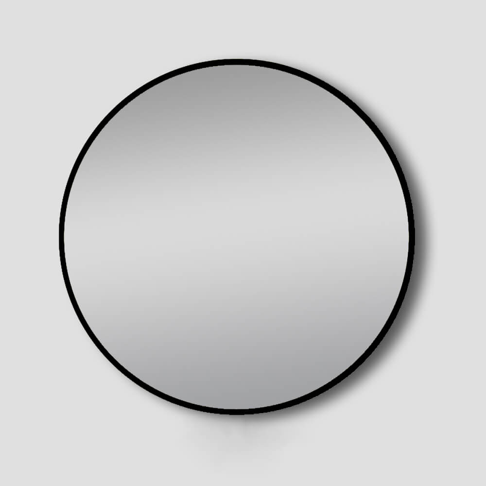 800mm Round Framed Wall Mirror in Matte Black - Perfect for Bathroom, Bedroom, and Entryway Decor
