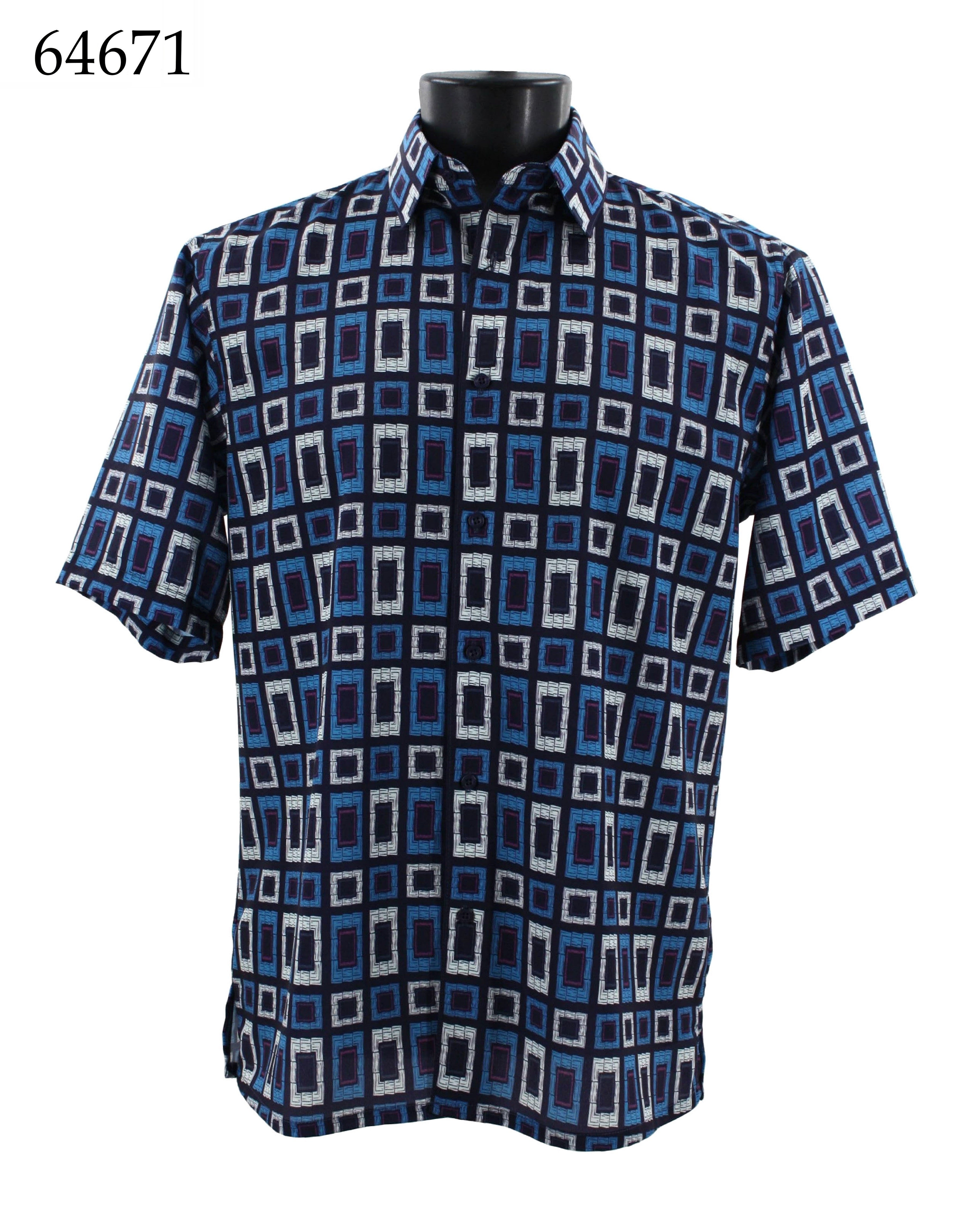 Bassiri Men's Casual Short Sleeve Shirt 64671 - Breathable Cotton Summer T-Shirt for Outdoor Activities, Travel & Daily Wear