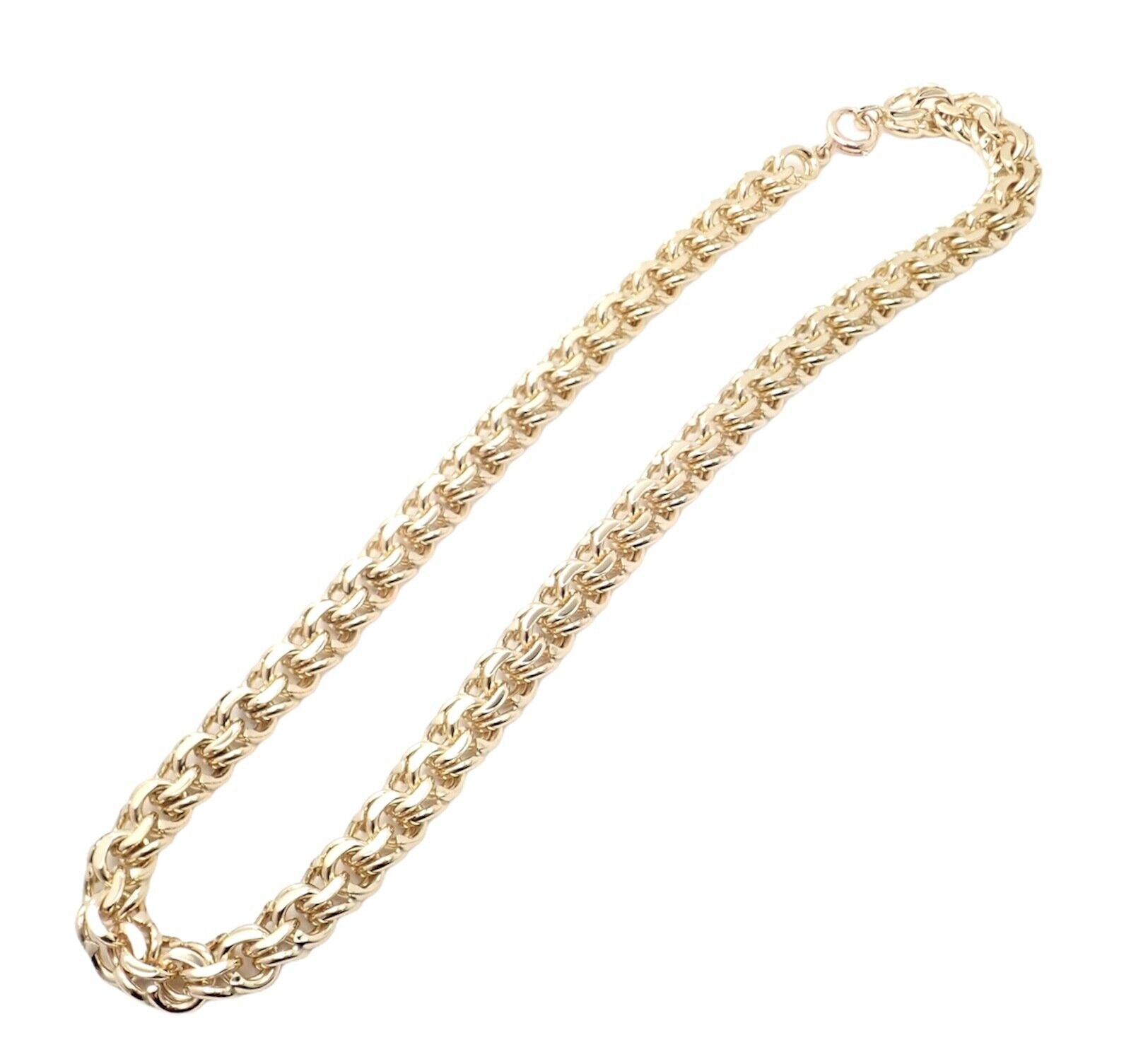 Vintage Authentic Tiffany & Co 14k Yellow Gold Link Chain Necklace - Luxury Jewelry Gift for Women, Perfect for Weddings, Anniversaries & Special Occasions