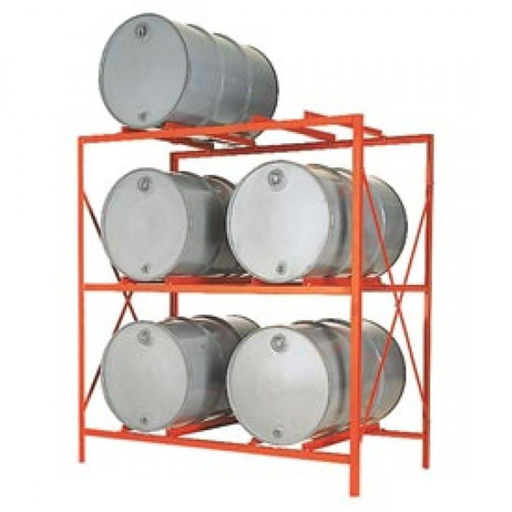 Heavy Duty Drum Storage Rack - Steel Barrel Holder Organizer for Garage, Warehouse & Industrial Use - Space-Saving Drum Stand for 55 Gallon Barrels (Black)