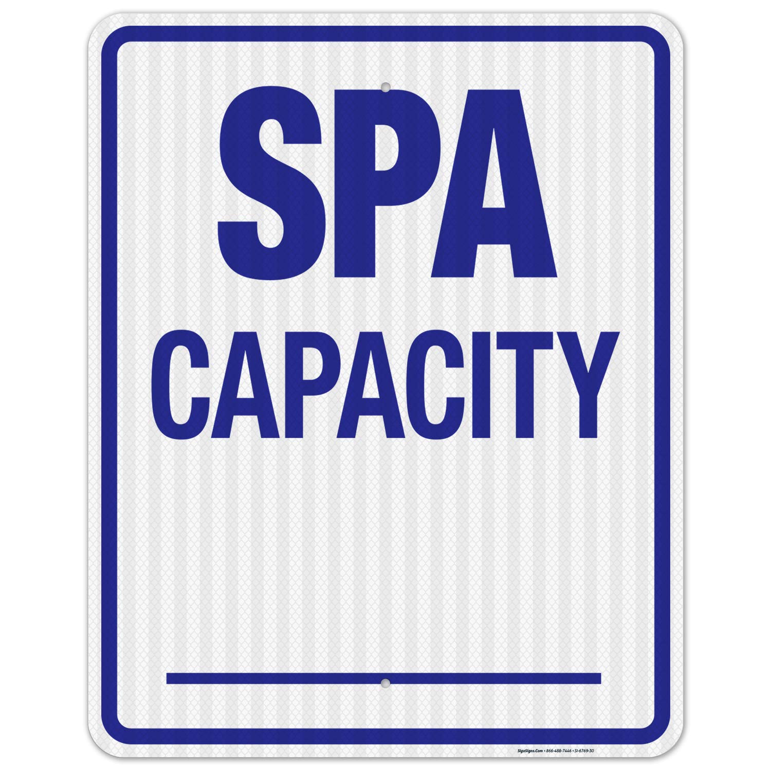 3M EGP Reflective Aluminum Spa Capacity Sign - 24x30 Inches, Fade Resistant, Indoor/Outdoor Use - Made in USA | Perfect for Pool Areas, Spas, and Public Facilities