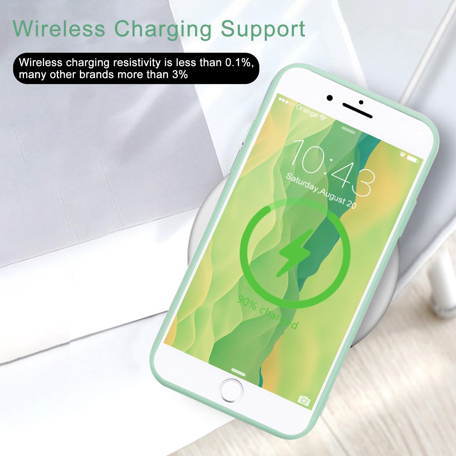 Premium Silicone Phone Case for iPhone SE 2022/2020, iPhone 8 & iPhone 7 - Shockproof Protective Cover with Cute Heart Design in Mint Green - Perfect Gift for Women & Girls (Home, Office, Travel Use)