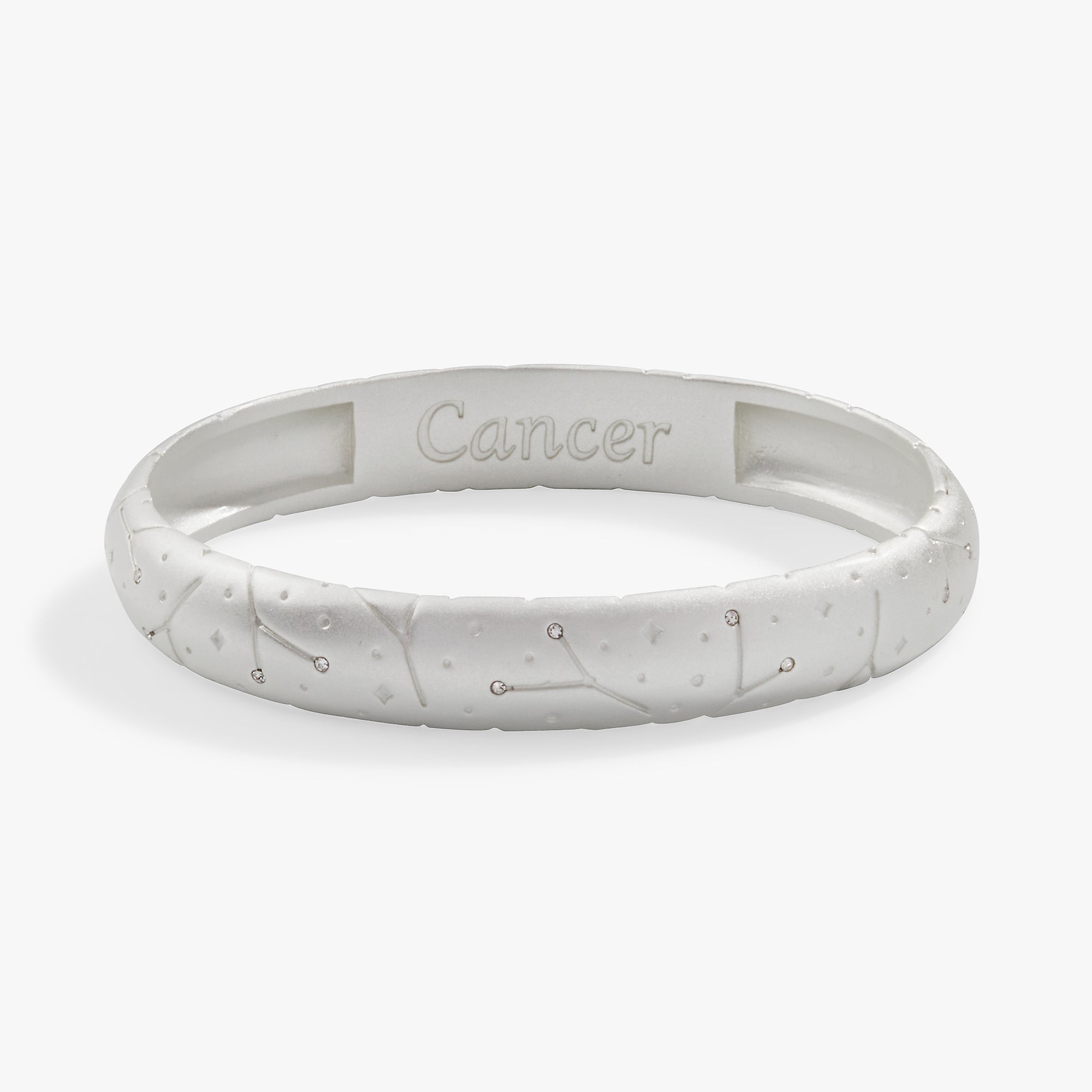 Cancer Zodiac Hinge Bangle - Sterling Silver Zodiac Sign Bracelet for Women - Perfect for Birthdays, Gifts & Astrology Lovers
