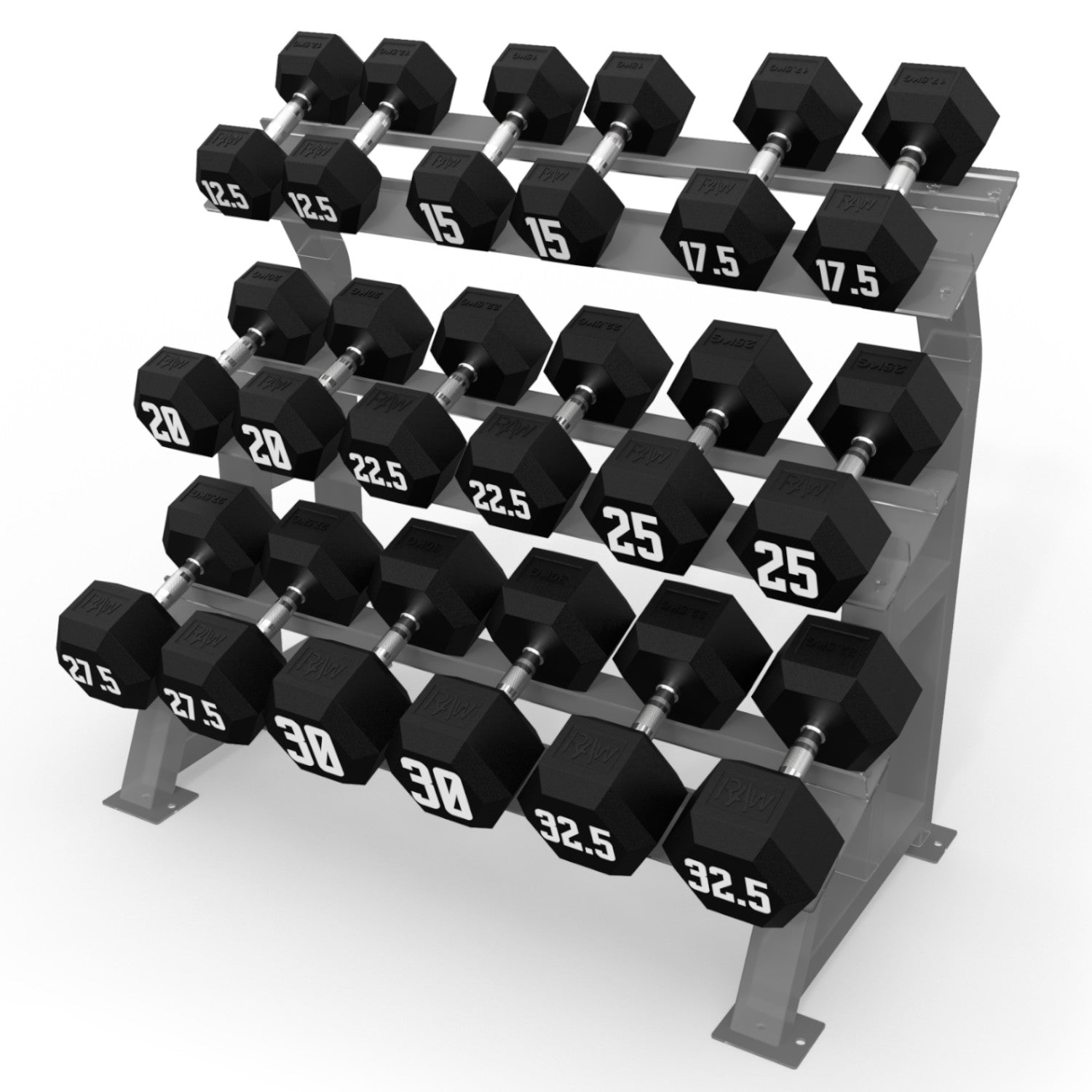 Premium Rubber Hex Dumbbell Set - 12.5KG to 35KG Weight Options for Home Gym, Strength Training & Fitness Workouts