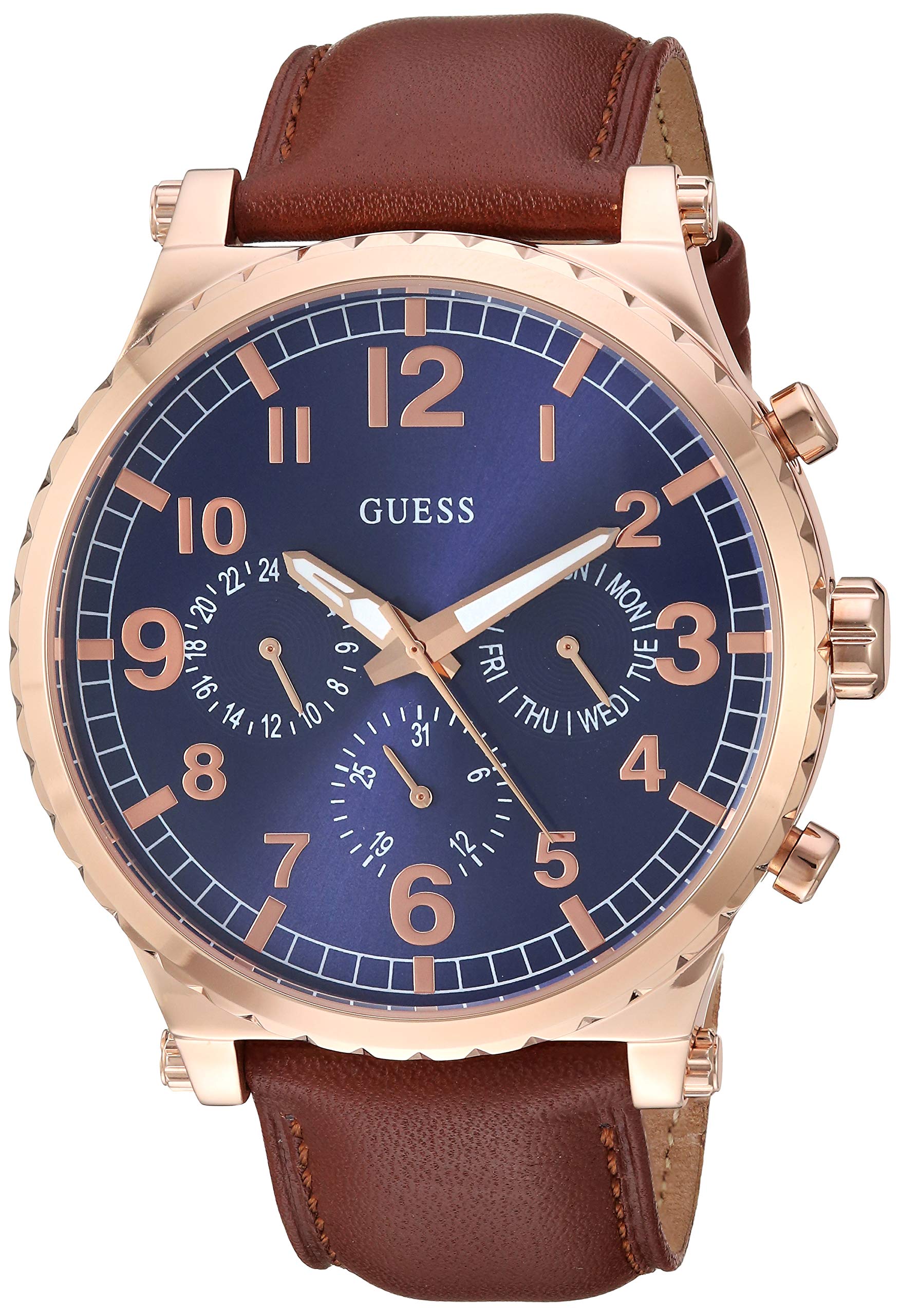 GUESS 46mm Multifunction Watch for Men - Waterproof Digital Chronograph with Date Display, Perfect for Outdoor Sports, Work & Casual Wear