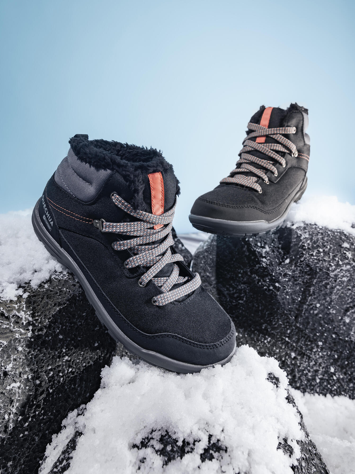 Quechua Women's SH100 MID Waterproof Hiking Boots - Warm Winter Snow Boots for Outdoor Trekking & Mountain Climbing