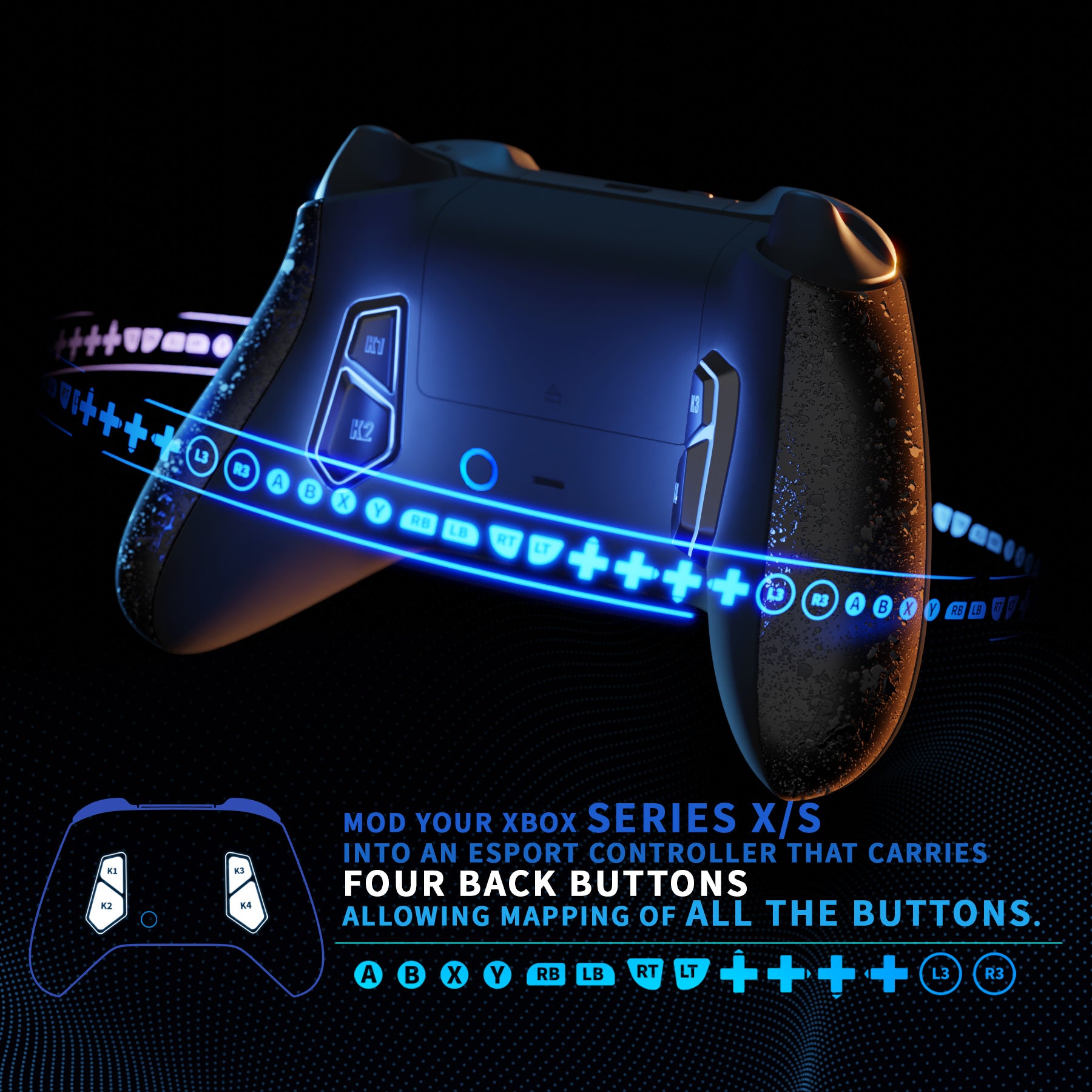eXtremeRate VICTOR X Remap Kit for Xbox Series X/S Controller - Textured Black (RTX3P005) | Customizable Back Buttons for Gaming Performance | Perfect for FPS, Racing & Competitive Gaming