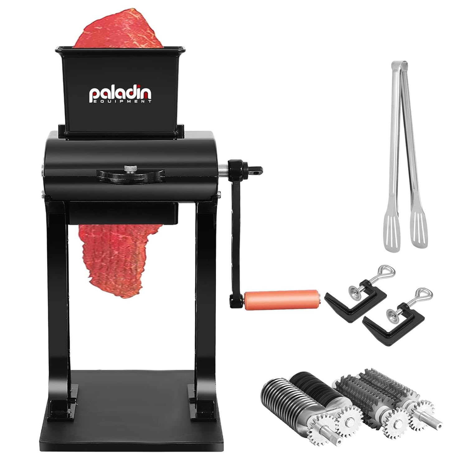 Premium 2-in-1 Manual Meat Tenderizer & Beef Jerky Slicer - Heavy Duty Aluminum Meat Cuber with 2 Stainless Steel Blades for Beef, Chicken, Pork - Perfect for Home Cooking, BBQ, and Meal Prep