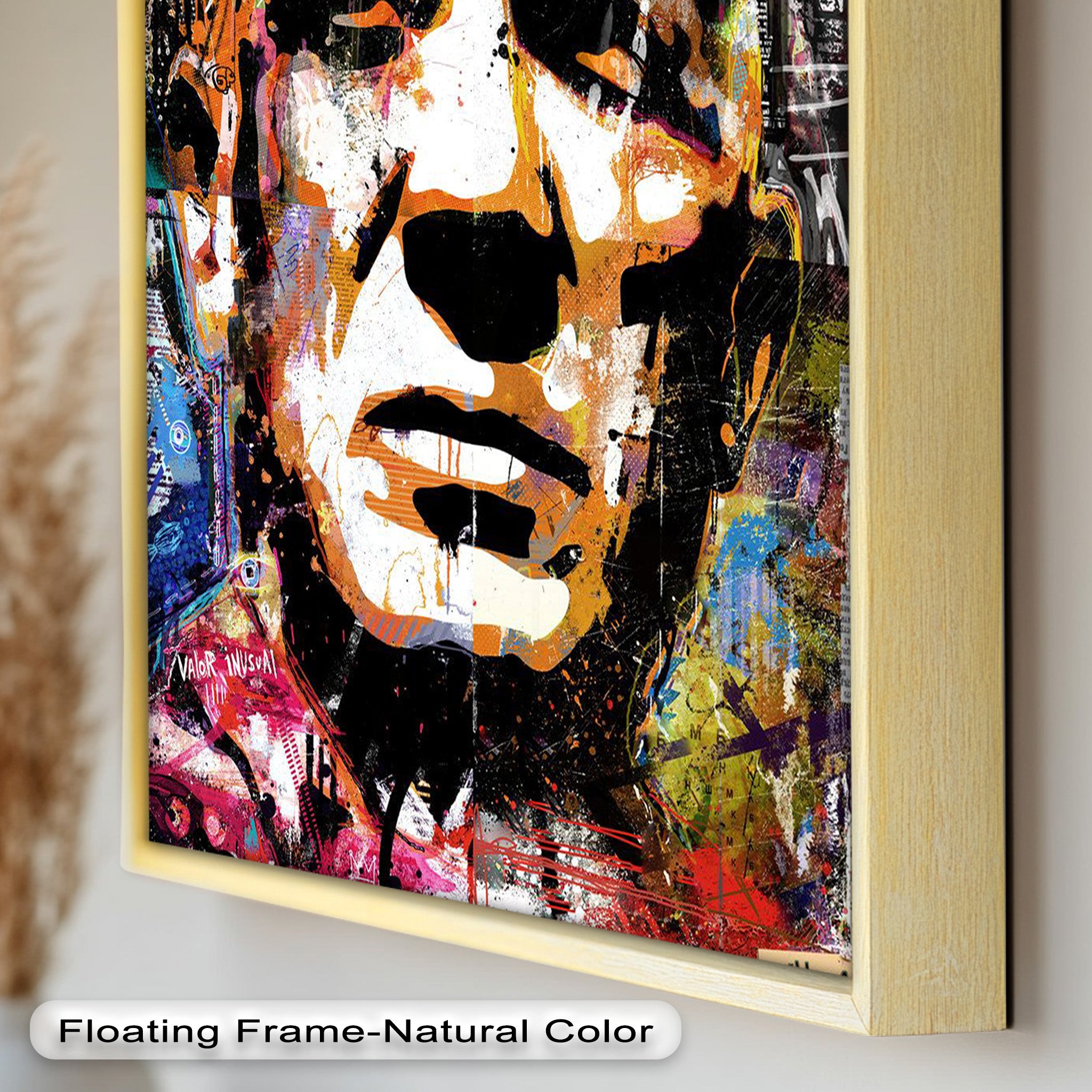 Abstract Urban Face Portrait Wall Art - Modern Pop Art Oil Painting for Living Room, Bedroom & Office Decor