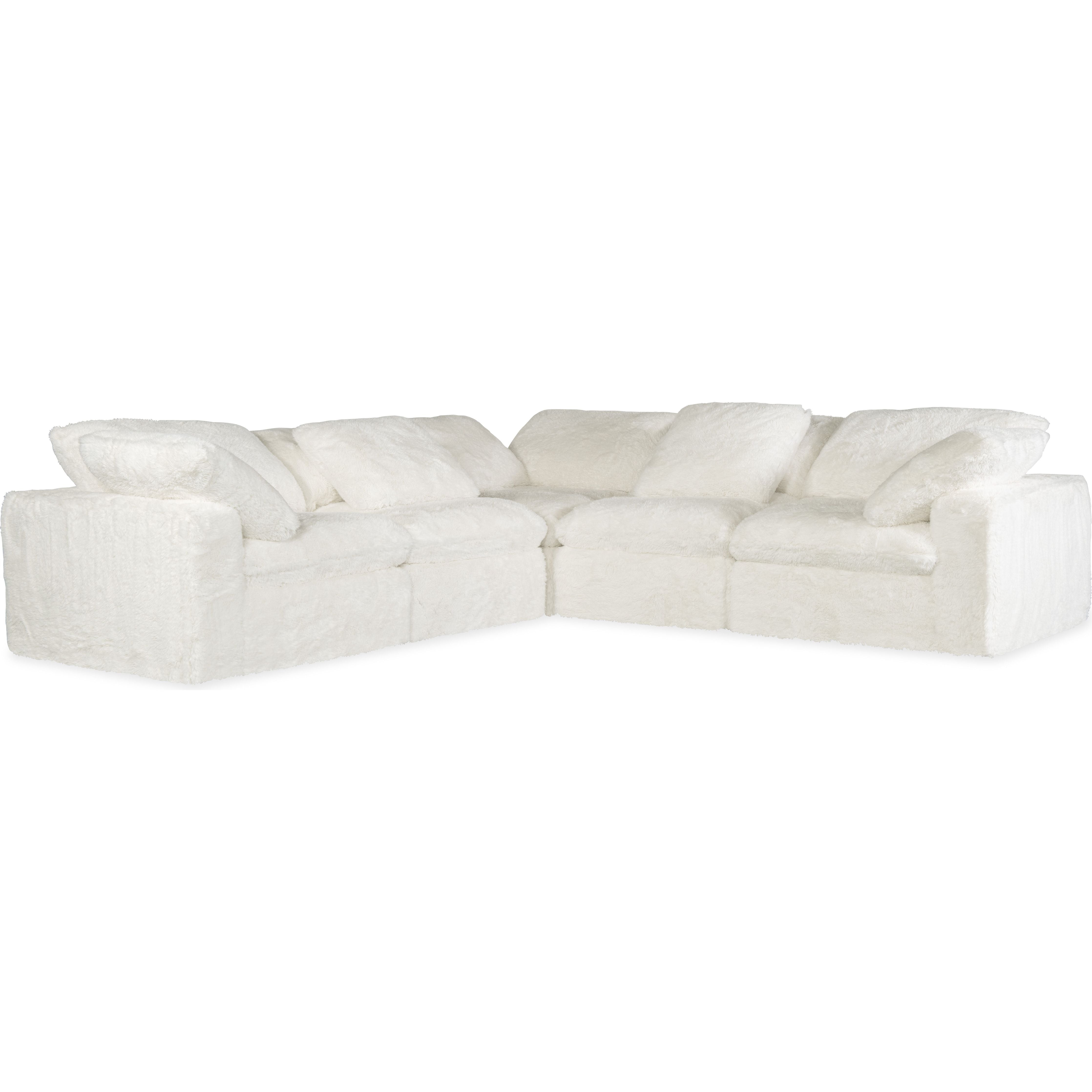 Arbor 5-Piece White Sectional Sofa Set - Modern Living Room Furniture for Home & Office Comfort