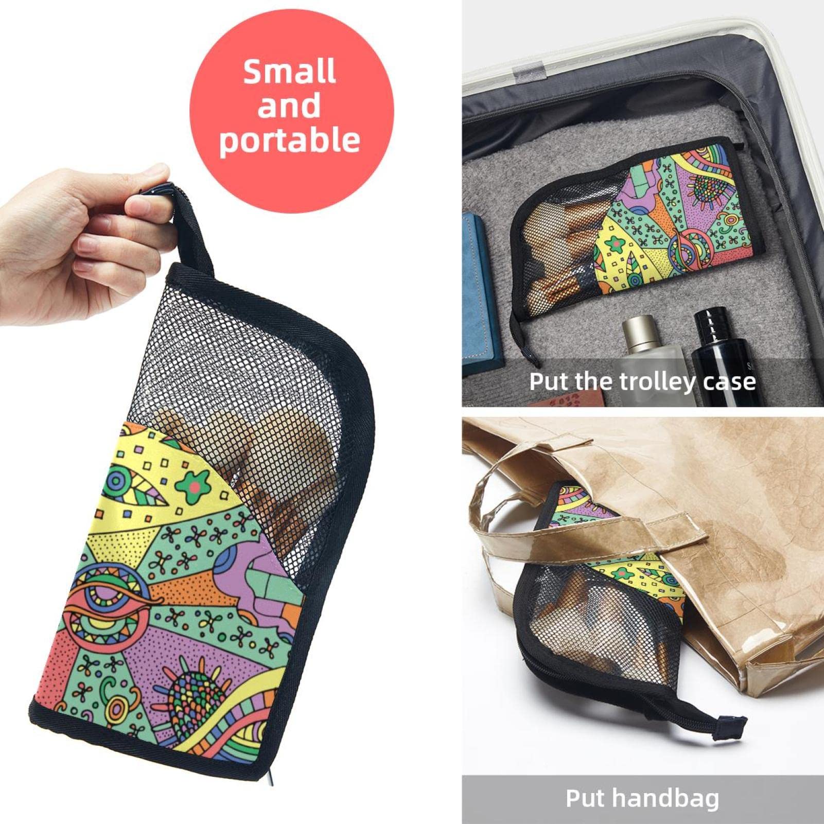 12-Piece Makeup Brush Organizer Bag with Portable Holder Case - Traditional Mexican Halloween Tree Design | Perfect for Travel, Home Storage & Professional Makeup Artists