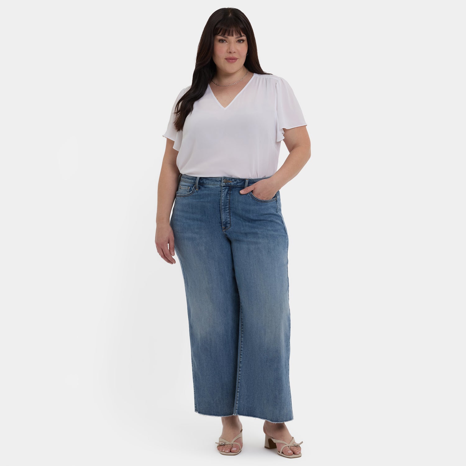 Brodi Wide Leg Ankle Jeans for Women - Plus Size High Waisted Denim Pants with Comfortable Stretch | Perfect for Casual Wear, Office Outfits & Barcelona Travel Fashion