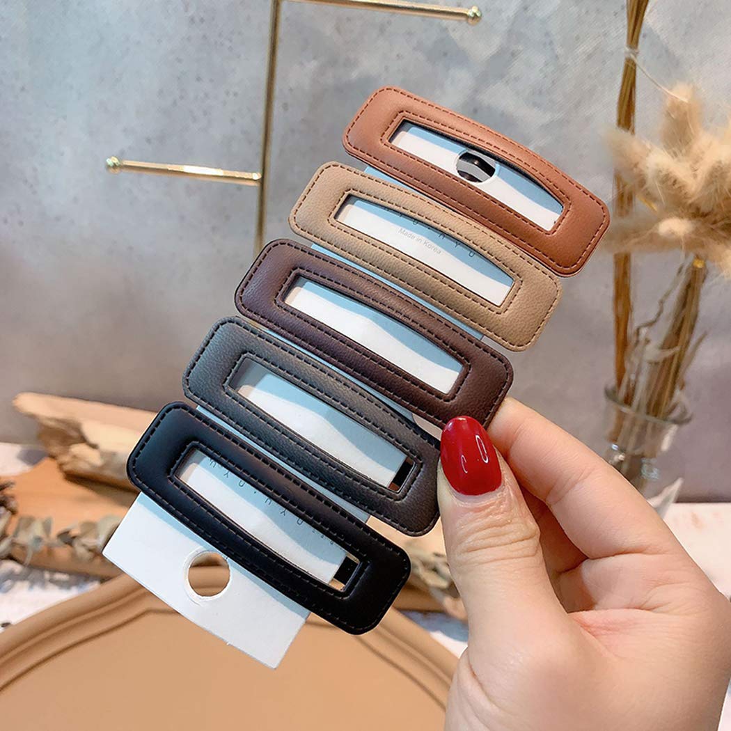 Boxoon Non-Slip Hollow Rectangle Snap Hair Clip - Solid Color Hairpin & BB Hairgrip for Women | Perfect for Work, Parties & Everyday Hairstyles