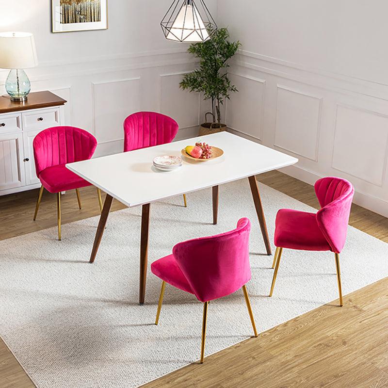 Modern Dining Chairs Set of 4 - Mid Century Metal Leg Side Chairs for Kitchen, Dining Room & Office - Aruna Contemporary Upholstered Seating